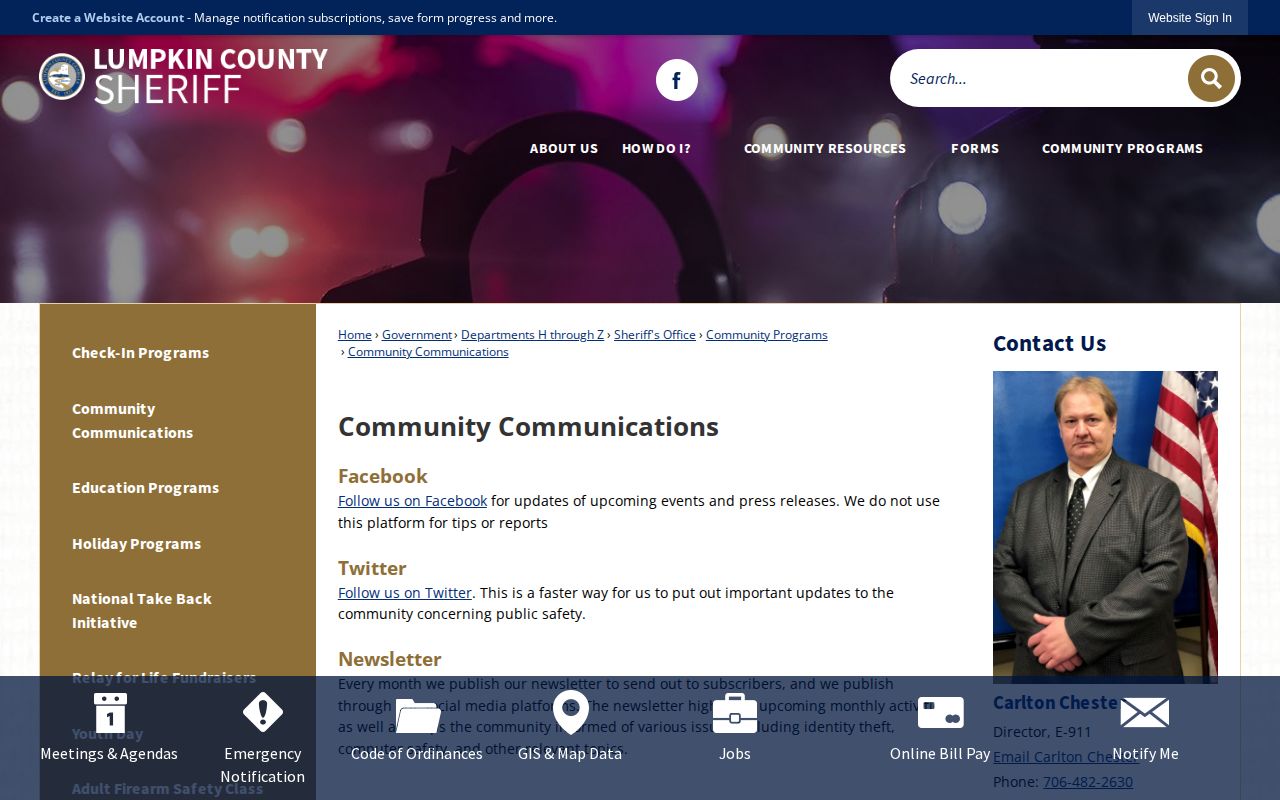 Lumpkin County Sheriff's Office community communications and safety updates